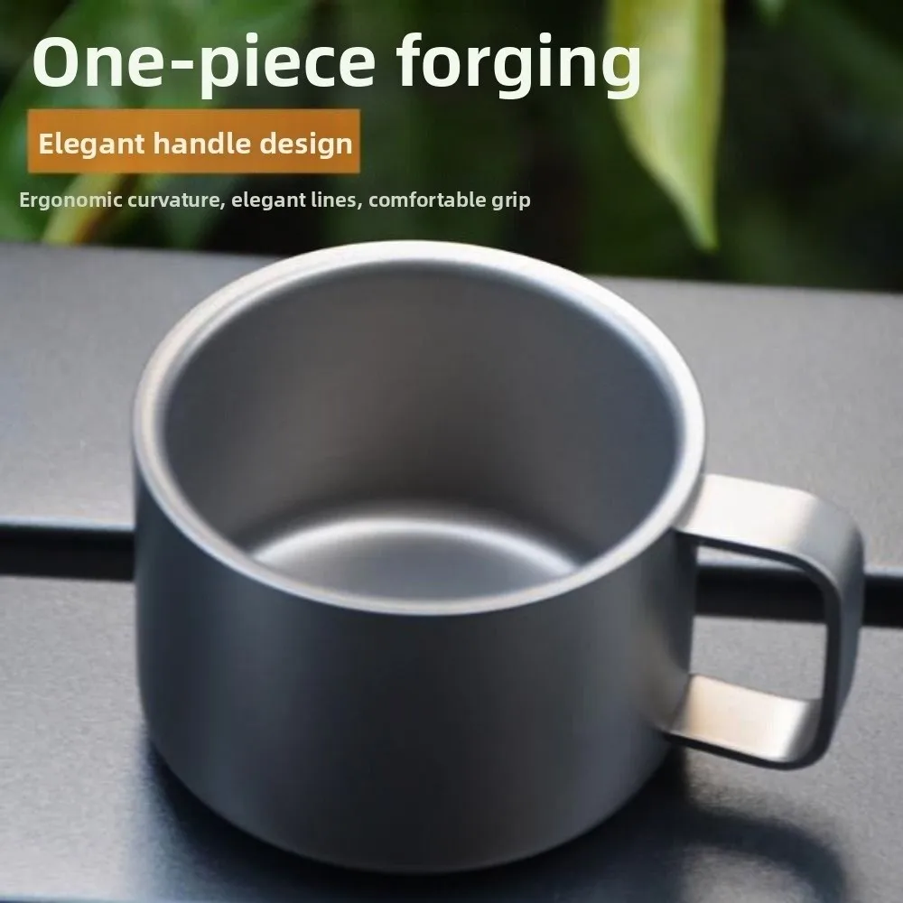 Tazas de café doble capa pequeñas con cuchara y tubo té con leche - imagen 3