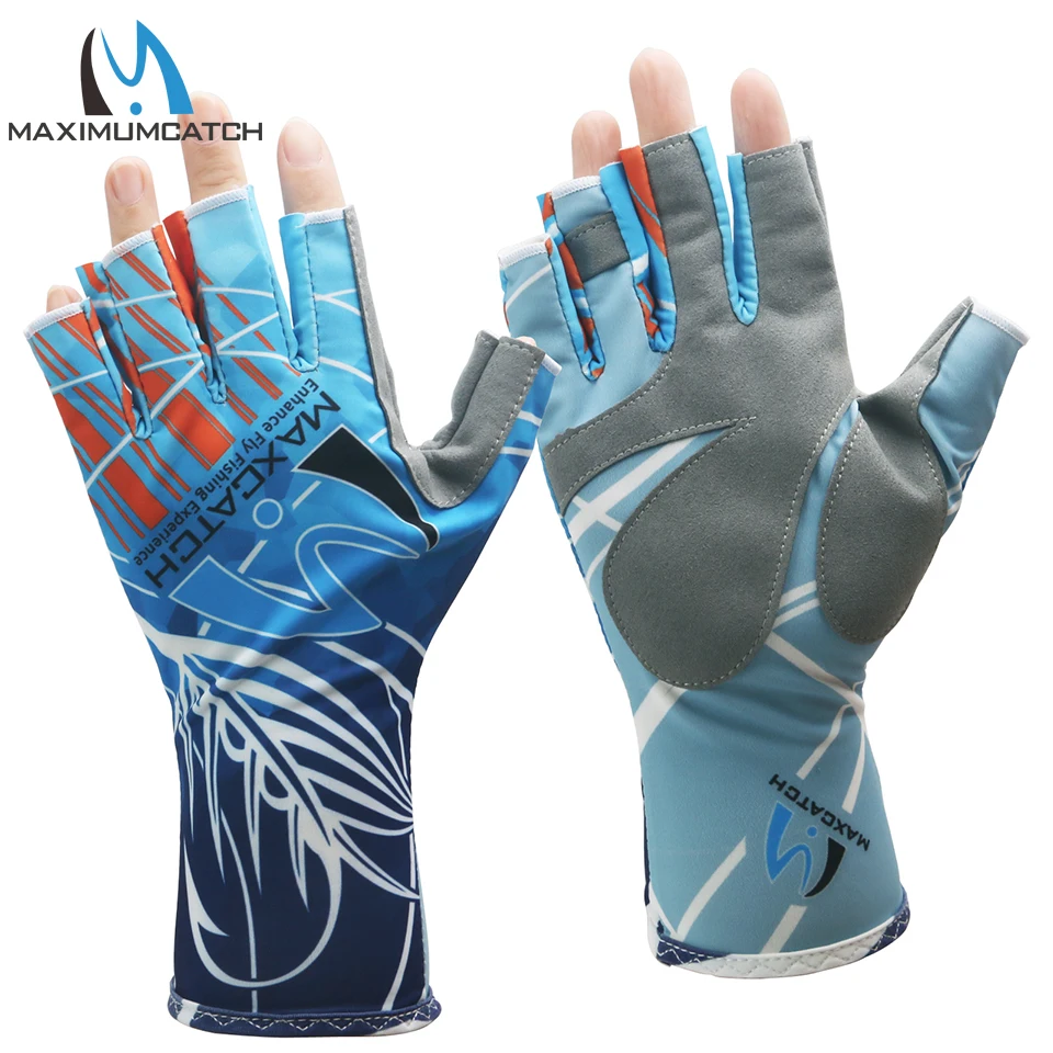 Maxcatch Guantes de pesca medio dedo antideslizantes transpirables - imagen 2