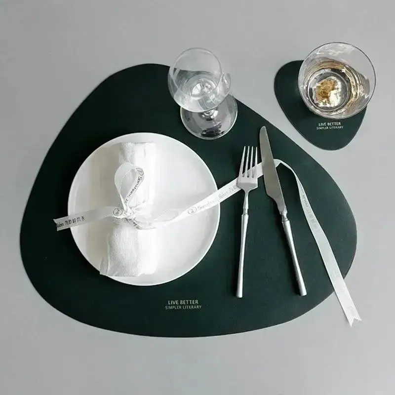 Mantel individual de cuero PU aislante antideslizante para mesa - imagen 2
