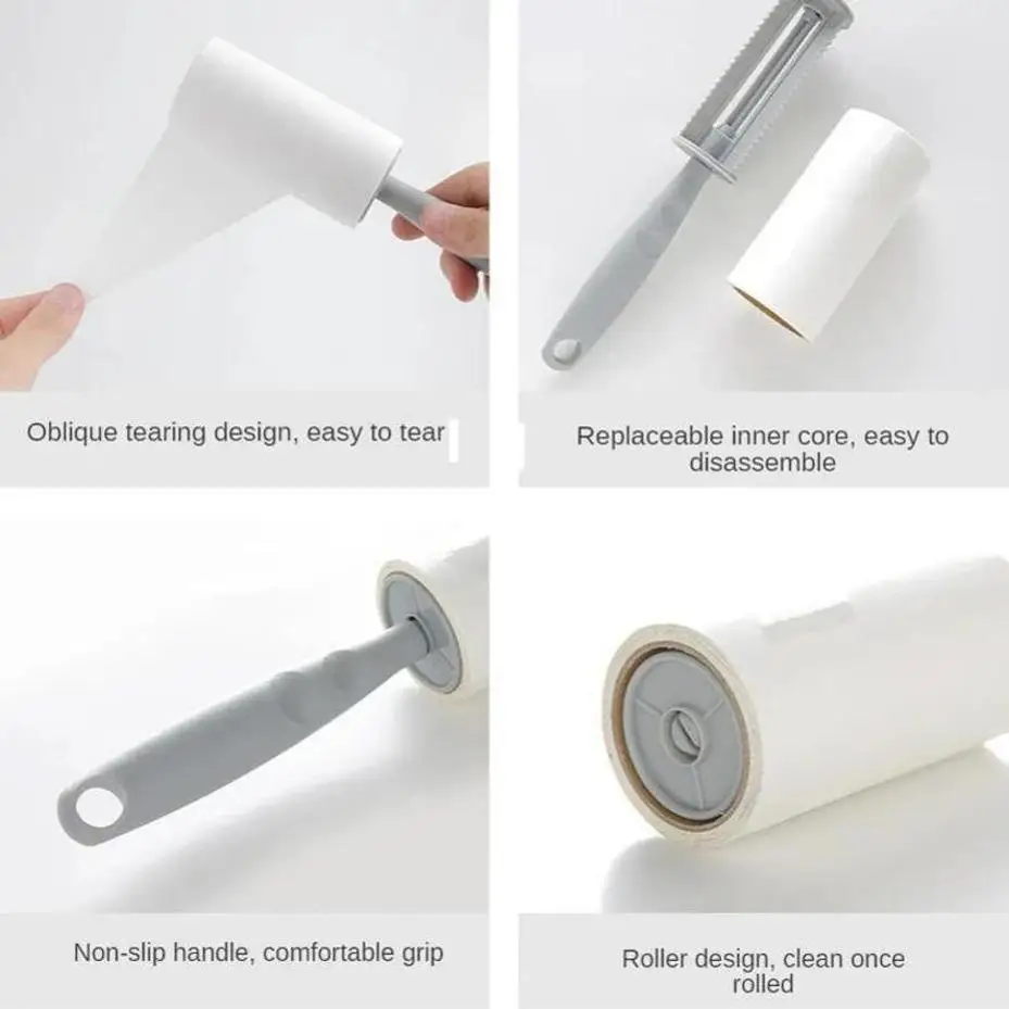 Cepillo quitapelusas portátil con papel adhesivo para ropa - imagen 3
