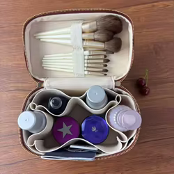 Bolsa de Maquillaje Cuadrada Gran Capacidad con Divisor Extraíble