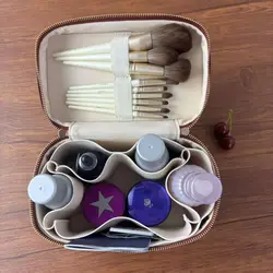 Bolsa de Maquillaje Cuadrada Gran Capacidad con Divisor Extraíble