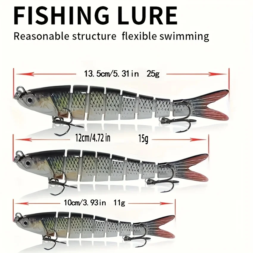 Crankbait articulados de 8 segmentos - Señuelo duro 10-14 cm - imagen 2
