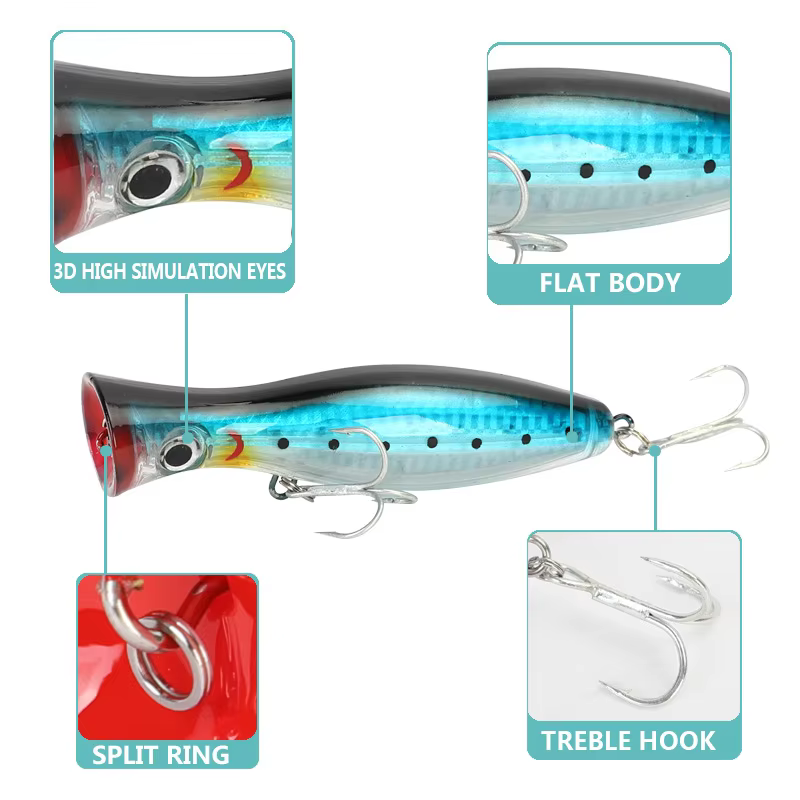 Señuelo Topwater NUNATAK GT – Ojos 3D, Largo Alcance - imagen 2