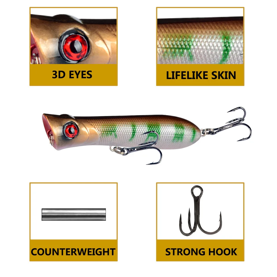 Popper Wobbler para pesca de carpa y lucio – señuelo flotante