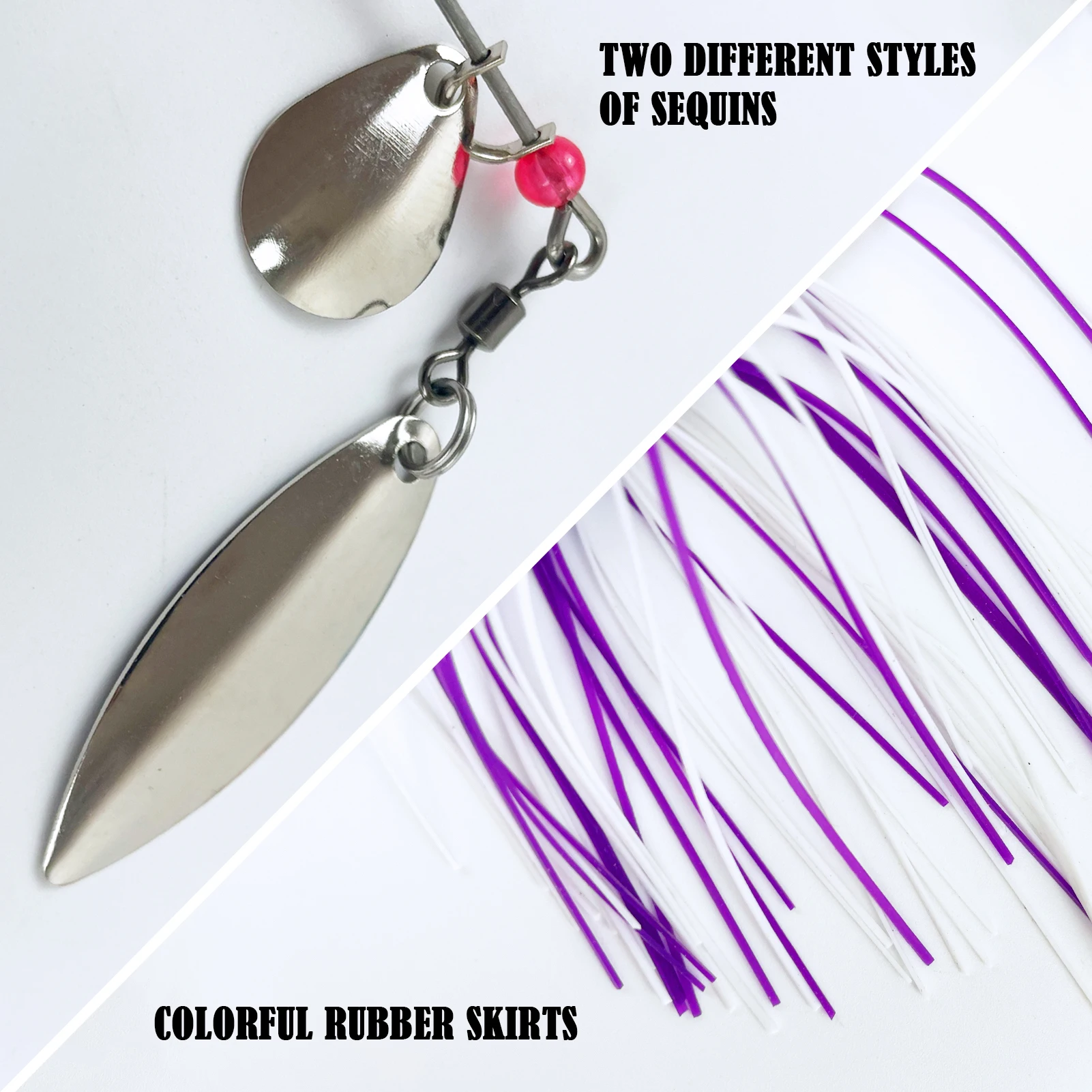 Señuelos Buzzbait FREE FISHER para lubina con faldas de goma - imagen 3