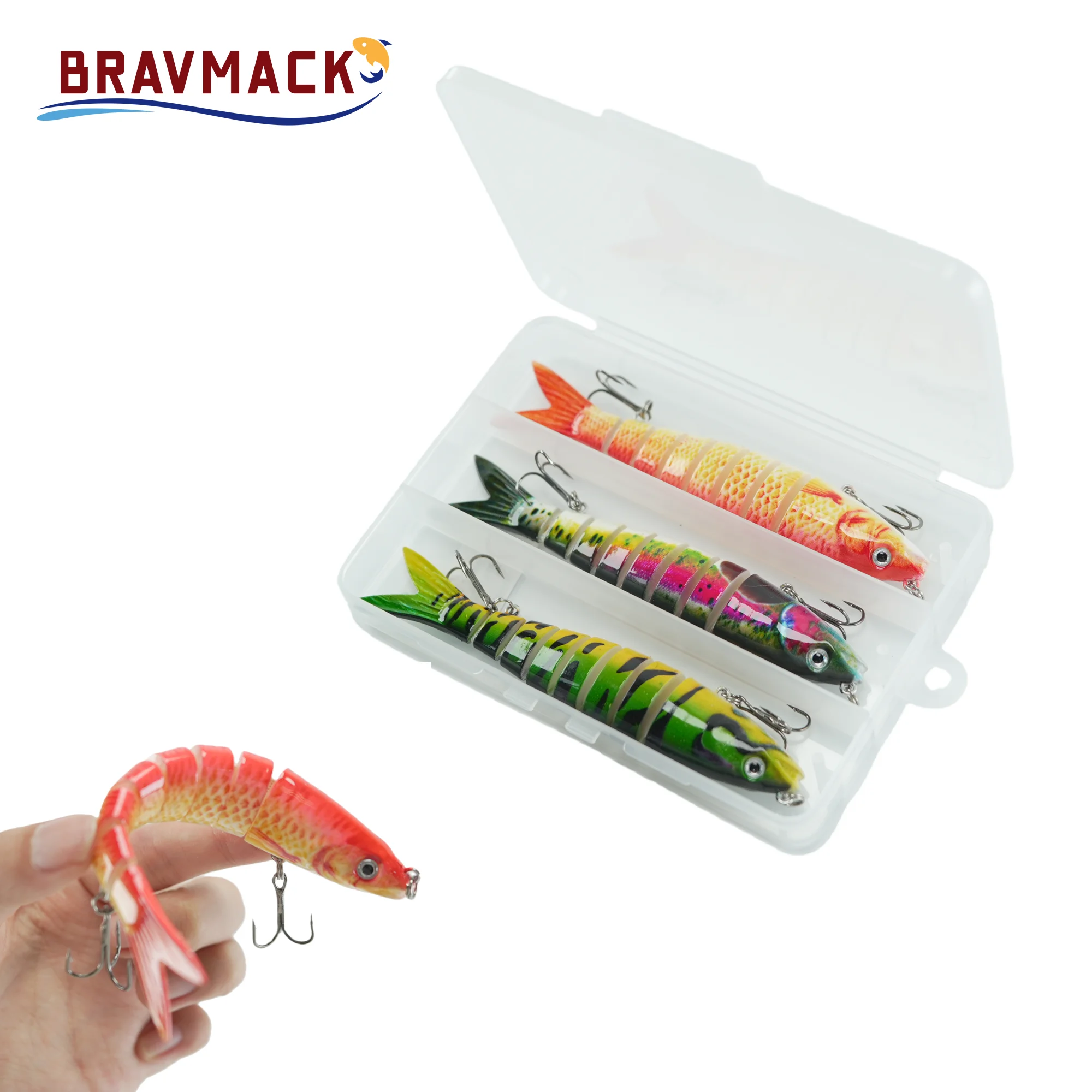 BRAVMACK Señuelo articulado multisección para lucio, lubina y trucha - imagen 5