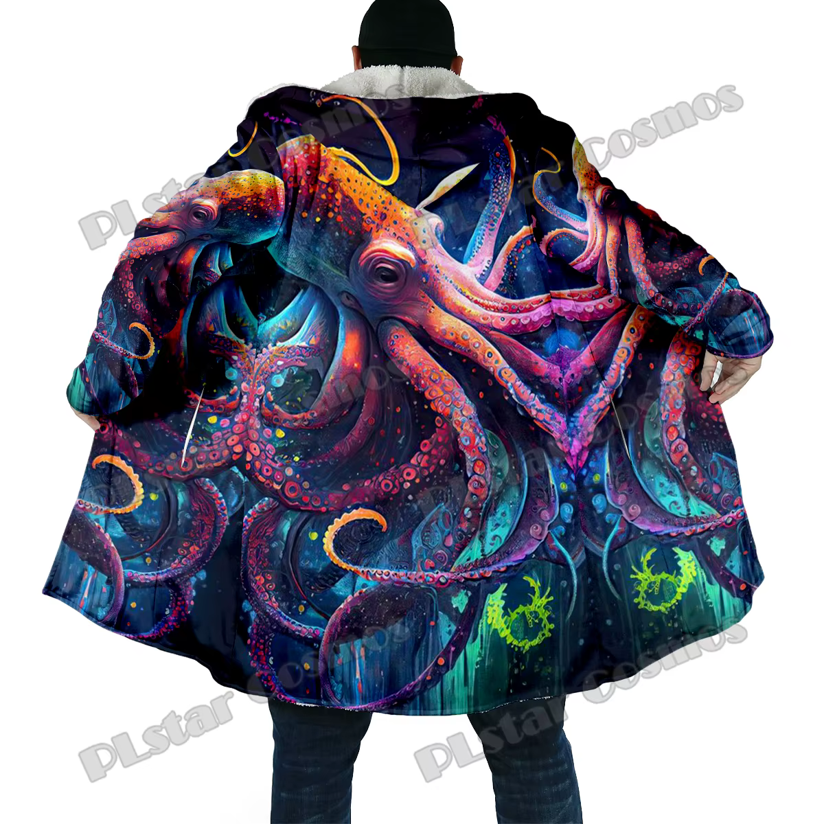 Capa de pesca DP68 con capucha – Abrigo térmico estampado tortuga - imagen 4