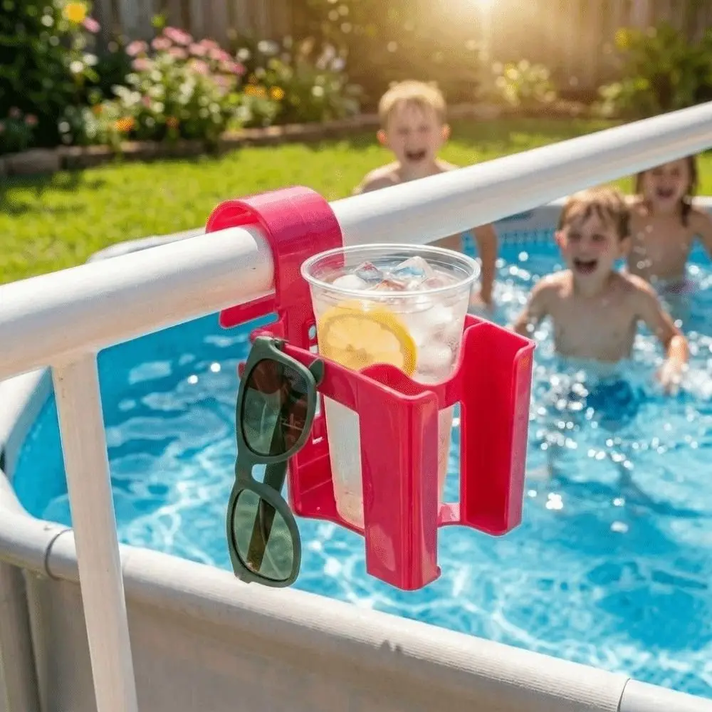 Portavasos piscina resistente colgante con ganchos para bebidas - imagen 4