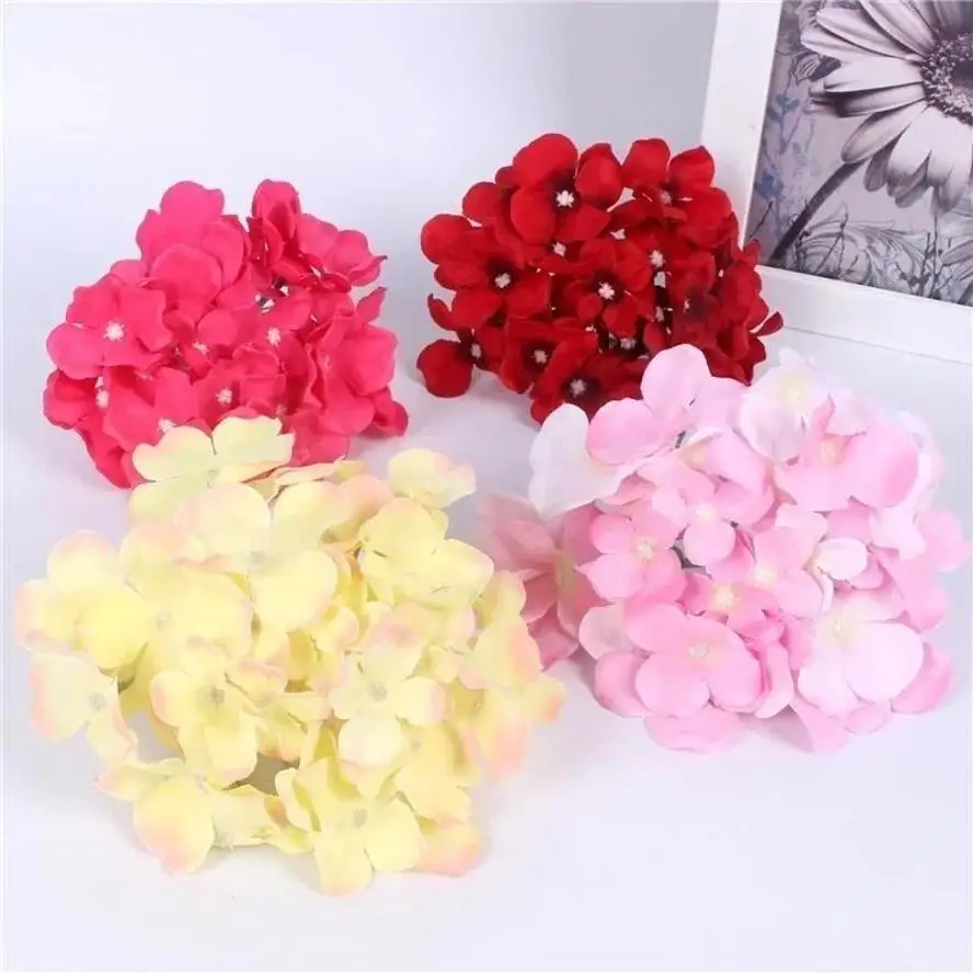 Flores artificiales de hortensia de seda para decoración y bodas - imagen 3