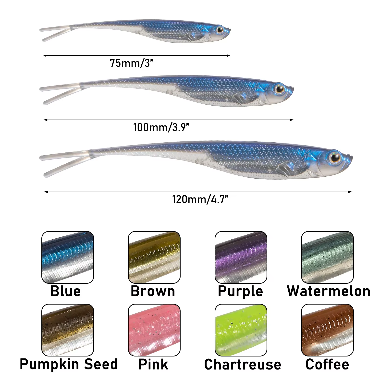 Dr.Fish señuelo blando cola gota – Vinilo saltwater weedless - imagen 5