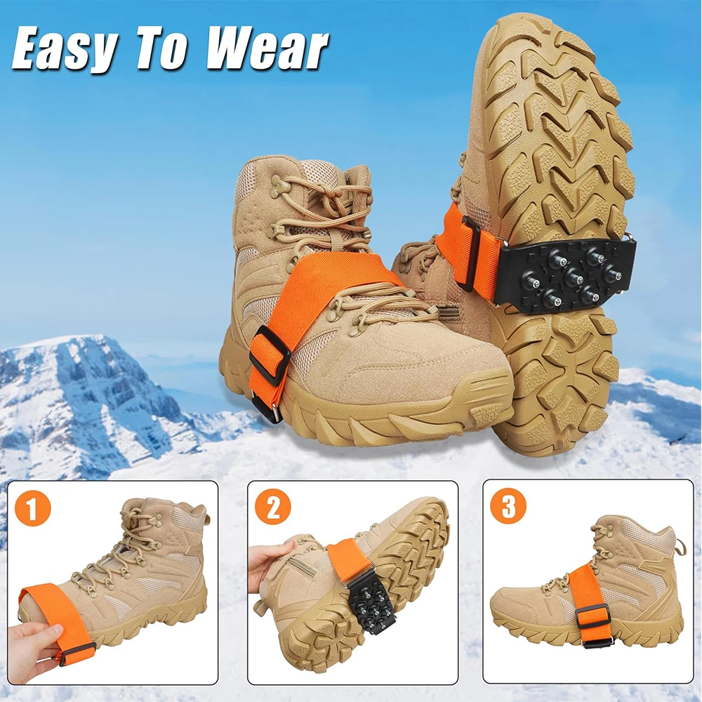 Crampones antideslizantes nieve con puntas de wolframio y correas