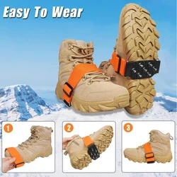 Crampones antideslizantes nieve con puntas de wolframio y correas