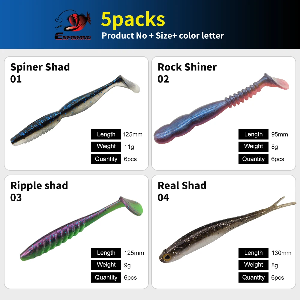 KESFISHING Swimbait para lucio y perca – señuelos blandos kit - imagen 4