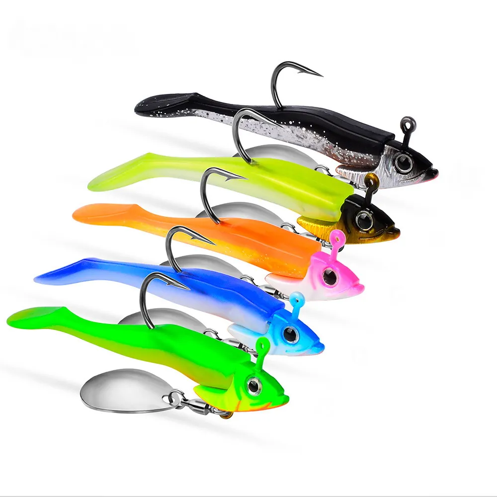 Anzuelos Jig Head con púas para vinilo de lúcio con lentejuela - imagen 5