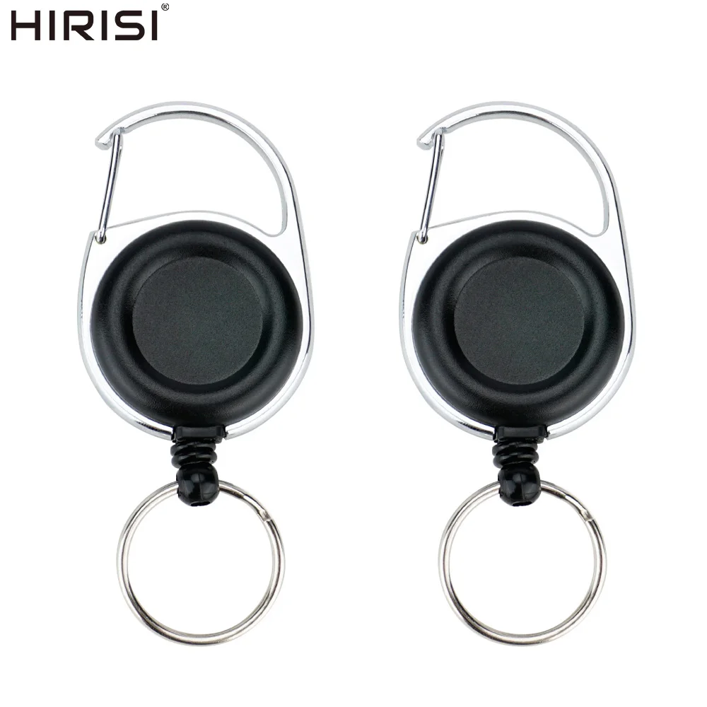 Hirisi llavero retráctil antirrobo con clip de credencial y resorte