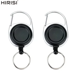 Hirisi llavero retráctil antirrobo con clip de credencial y resorte