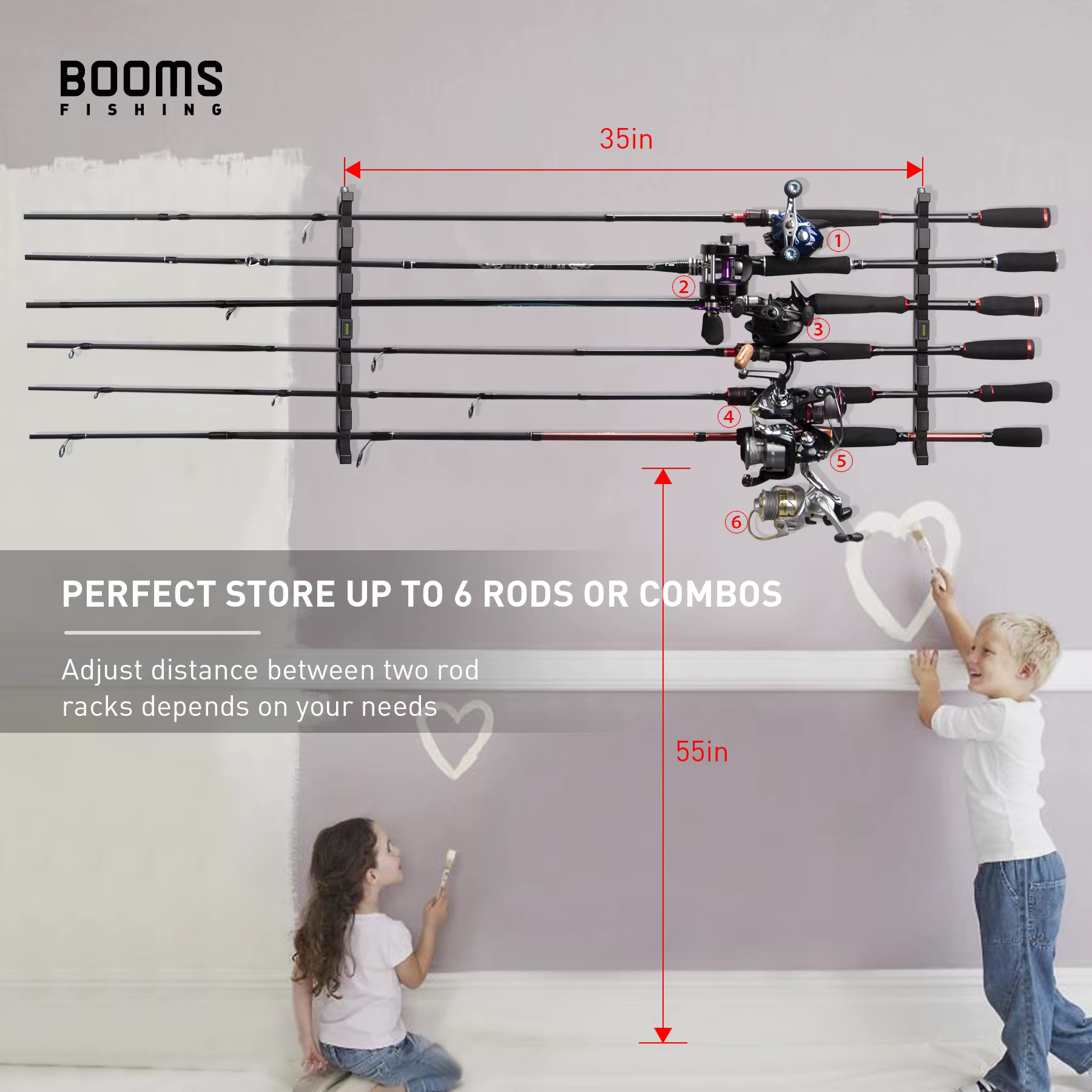 Booms Fishing WV5 – Soporte de pared para cañas de pesca - imagen 5