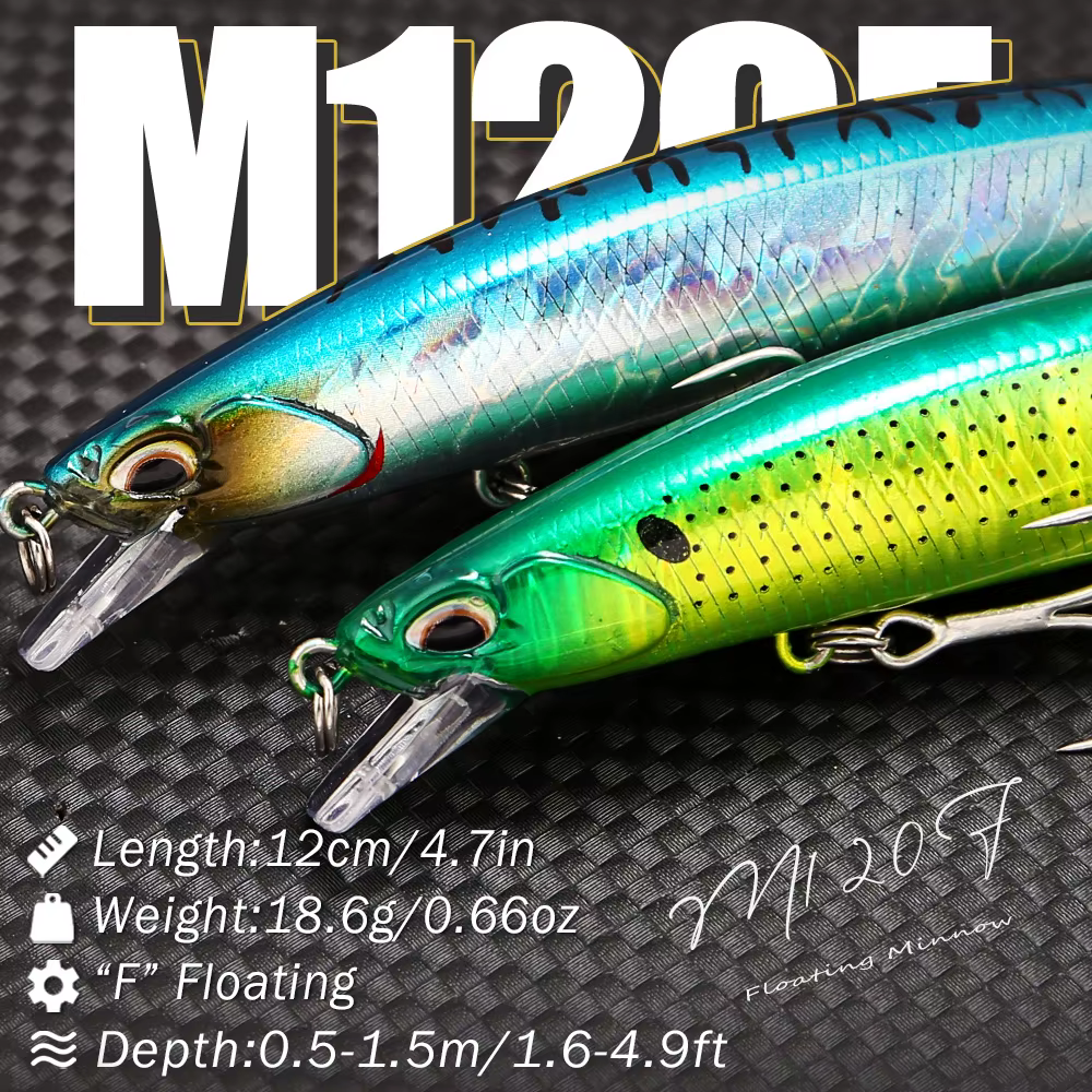 Wobbler B&U 120mm Jerkbait Flotante para Lubina en Agua Salada