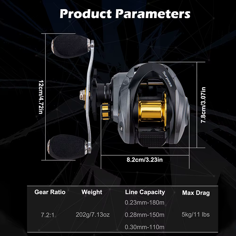 Goture SURPASS – Carrete Baitcasting 7,2:1 + Caña Ultraligera - imagen 5