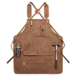 Delantal de Lona Resistente ajustable con bolsillo para herramientas