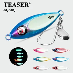 Señuelo Jig metálico TEASER J130 biónico luminoso hundimiento rápido