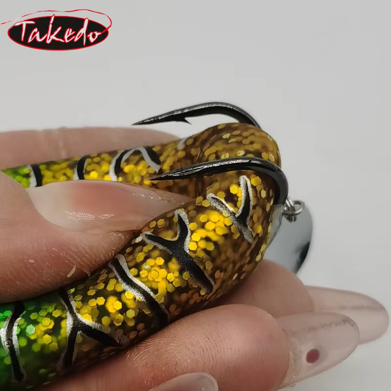 TAKEDO LW029 Señuelo Rana Topwater Lubina Cabeza Serpiente Artesanal - imagen 4
