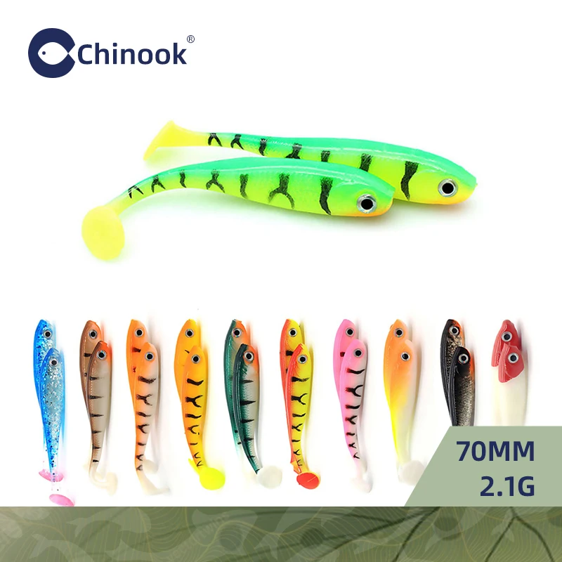Chinook SoftBait señuelo de silicona shad cola paleta Texas Wacky - imagen 3