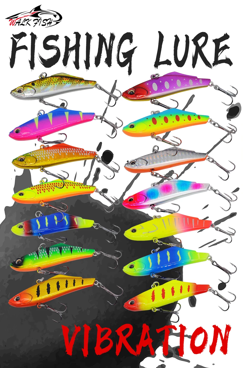 Señuelo WALK FISH VIB con ojos 3D y detalles realistas