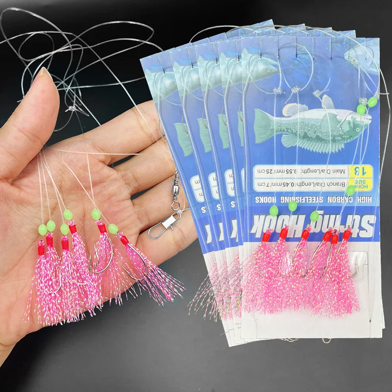ShareShark Aparejo de pesca con anzuelos y cuentas luminosas - imagen 5