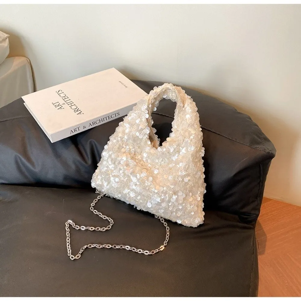 Bolso de noche glamuroso brillante con lentejuelas y bandolera mujer - imagen 4