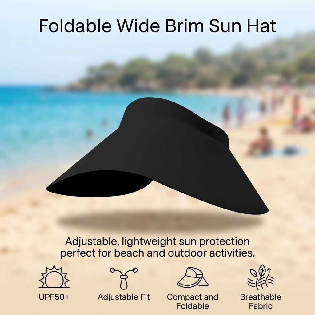 Gorra de pesca plegable de ala ancha transpirable, secado rápido - imagen 2