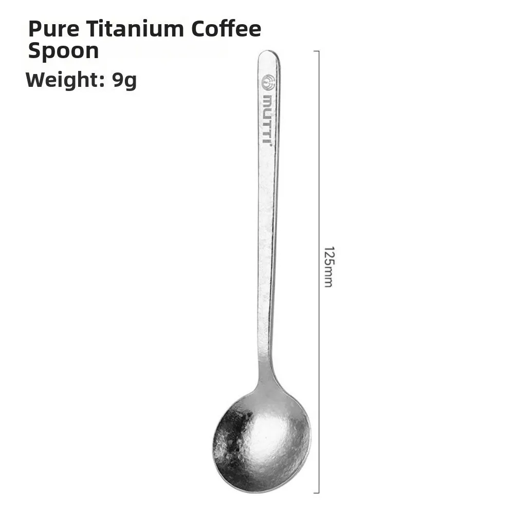 Cuchara de pesca titanio portátil floral con cristal, ligera
