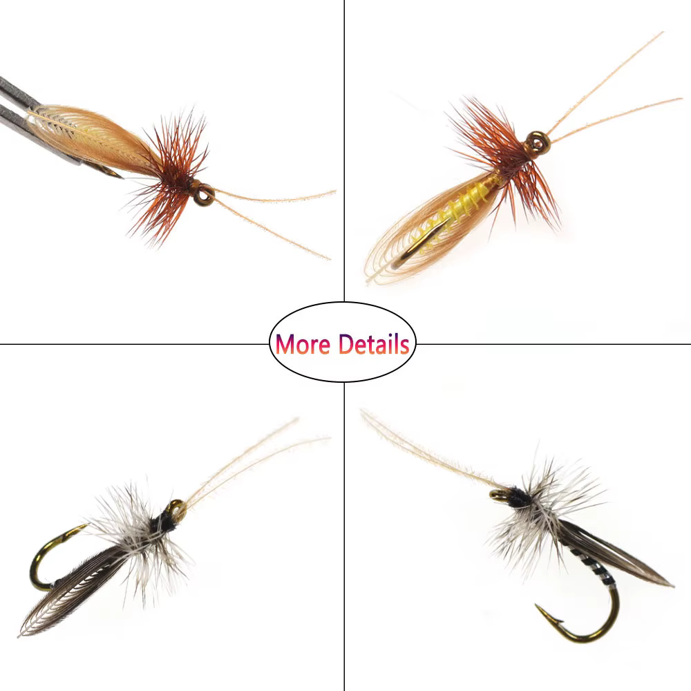 Mosca seca Caddis Bimoo #14 Marrón Gris para trucha - imagen 2