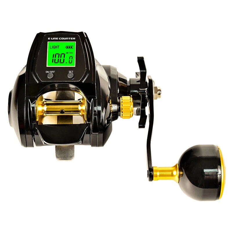 Carrete baitcasting digital impermeable para agua salada, manivela larga - imagen 4