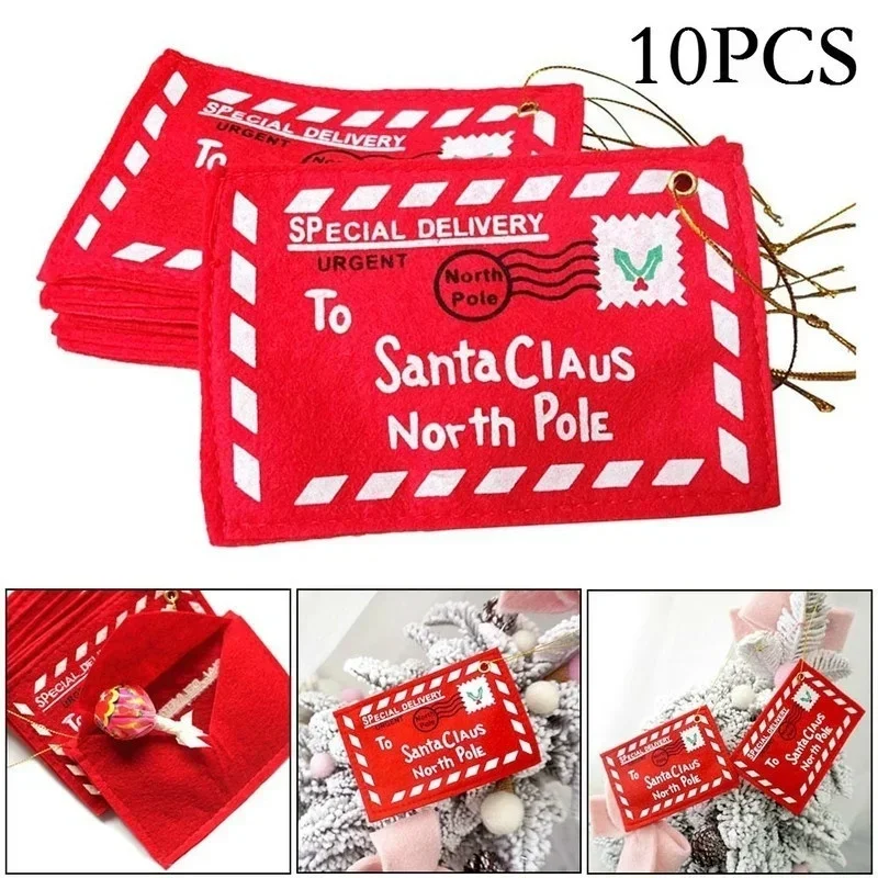 Sobres rojos bordados – Tarjetas, dulces y decoración navideña