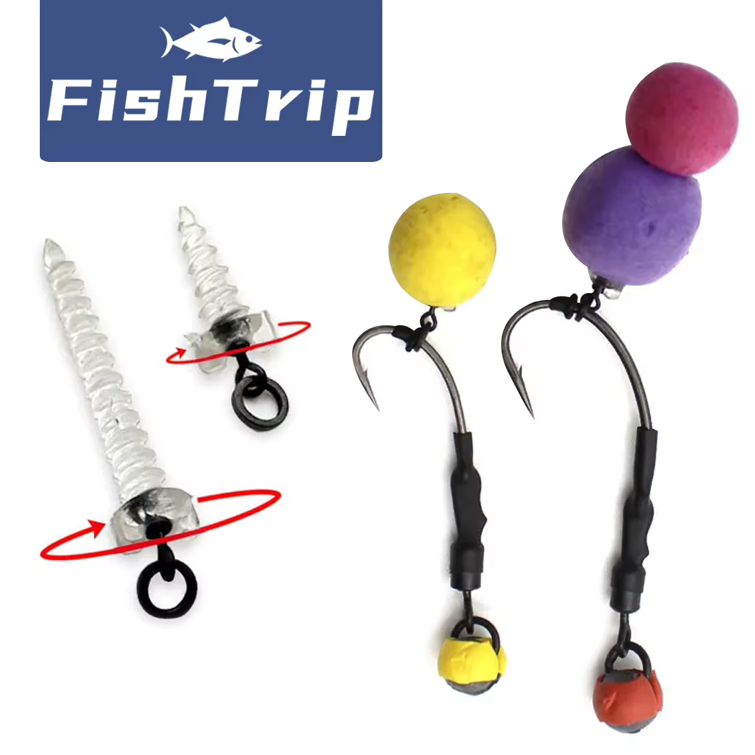 FishTrip Tornillo de Cebo Doble Punta para Carpa
