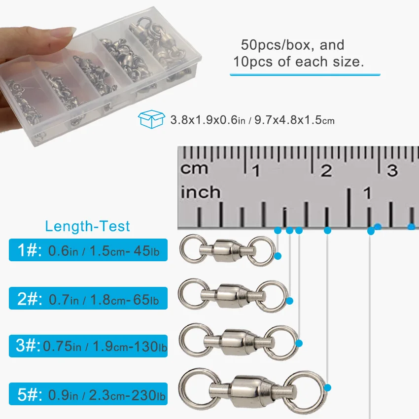 Giratorios Ackibbik en acero inoxidable para pesca