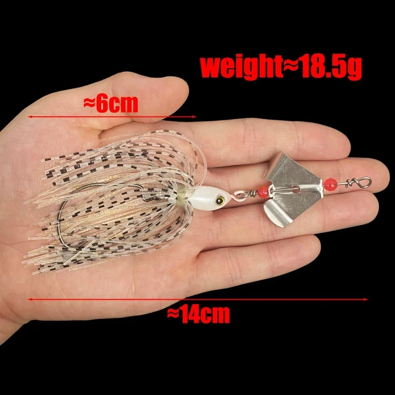 Chatterbait giratorio con purpurina en corazón para lucio y lubina
