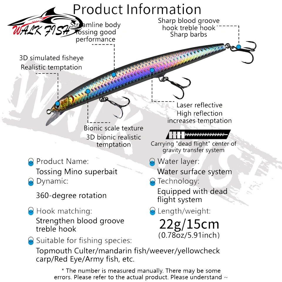 WALK FISH Señuelo Minnow flotante para trucha y carpa - imagen 5