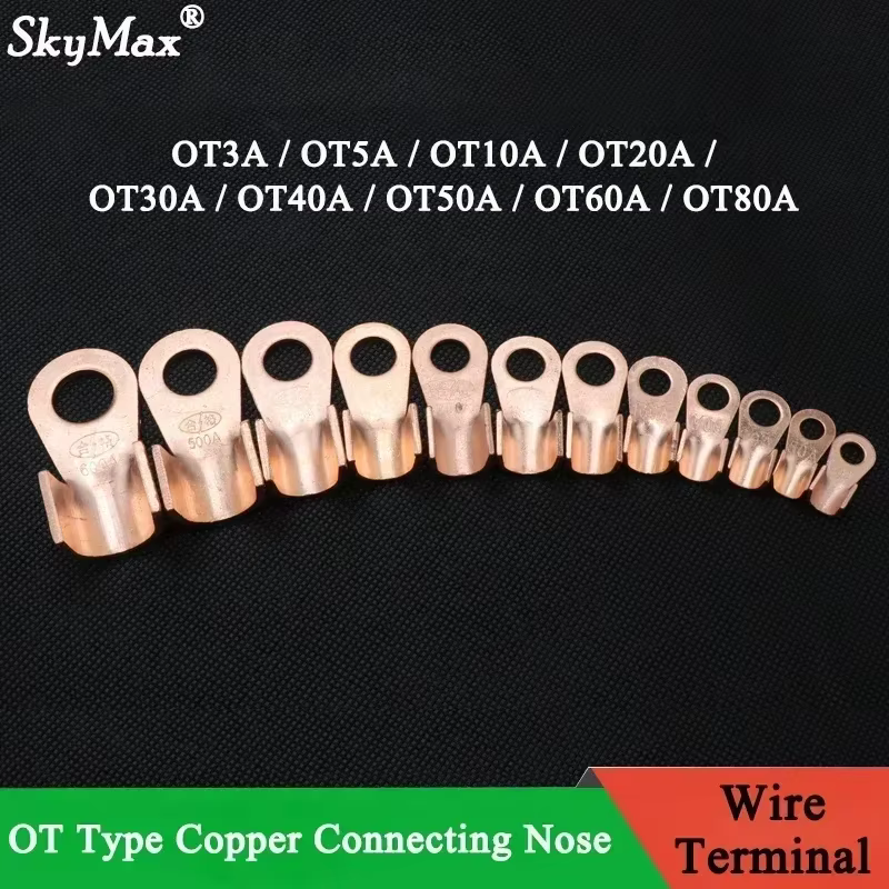 Terminal OT cobre rojo boca abierta – Empalme para cable eléctrico pesca - imagen 3