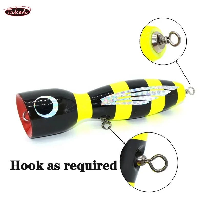 TAKEDO Popper de madera para lubina, pesca de superficie - imagen 4