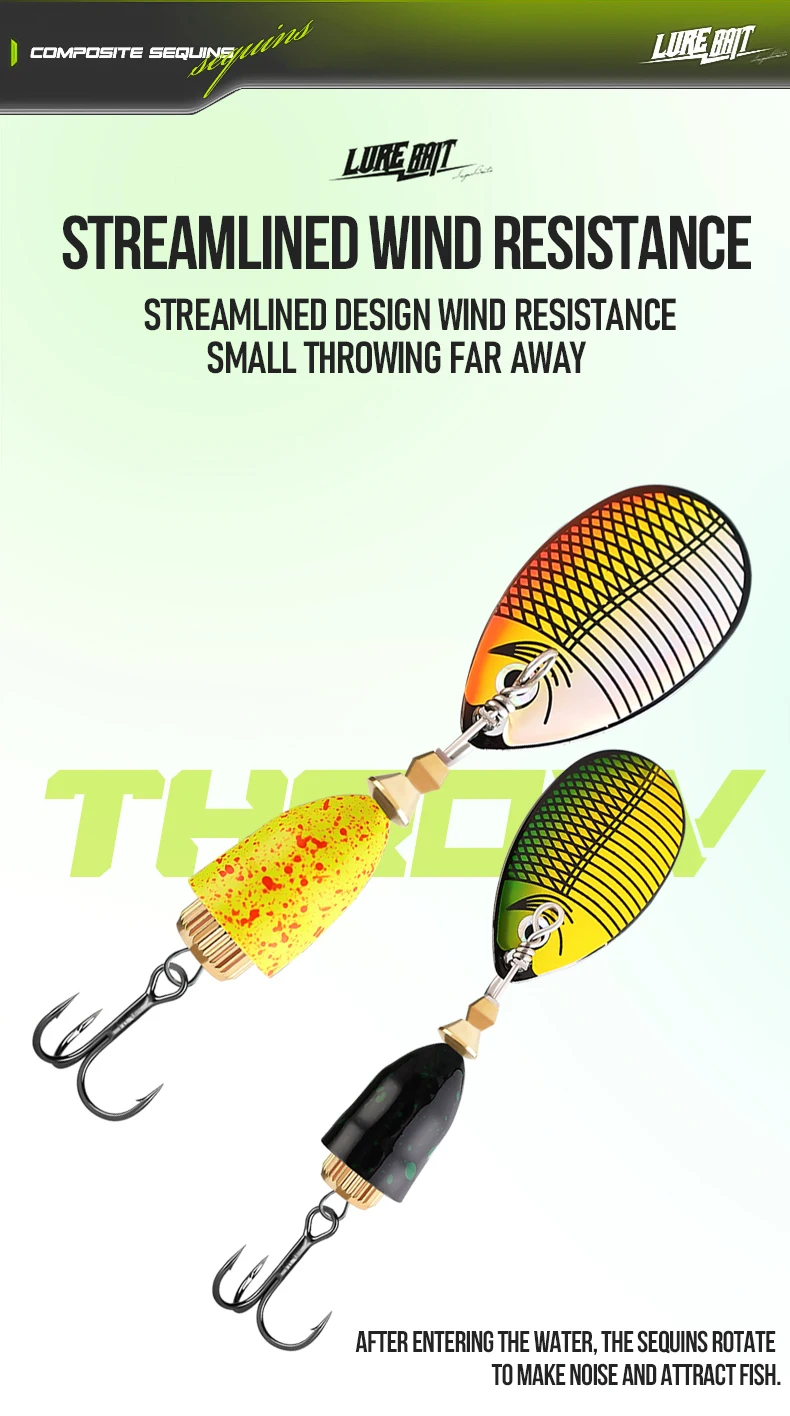 Variedad de colores del pack de 5 spinnerbaits