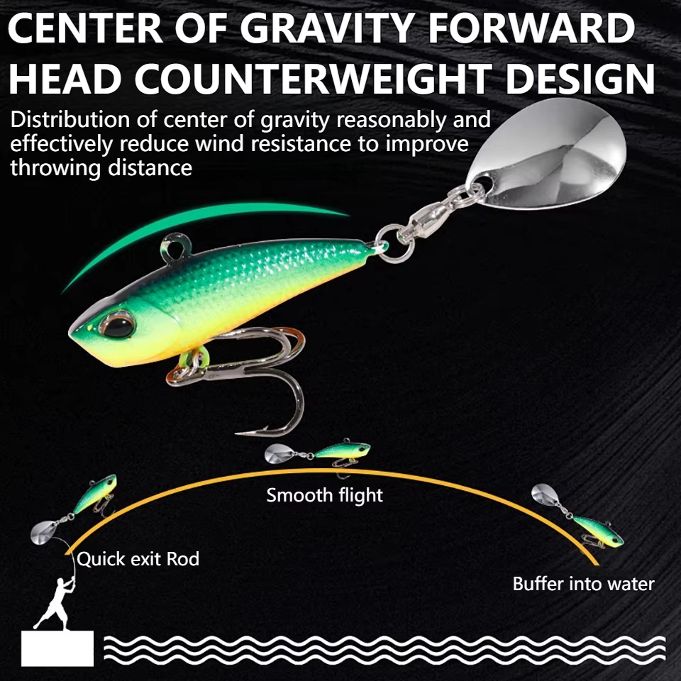 WALK FISH VIB Spinnerbait col giratoria metal Japón - imagen 4