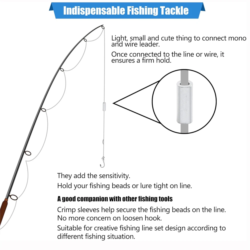 Manguitos de crimpado de aluminio para pesca Barril ovalado de calidad - imagen 4