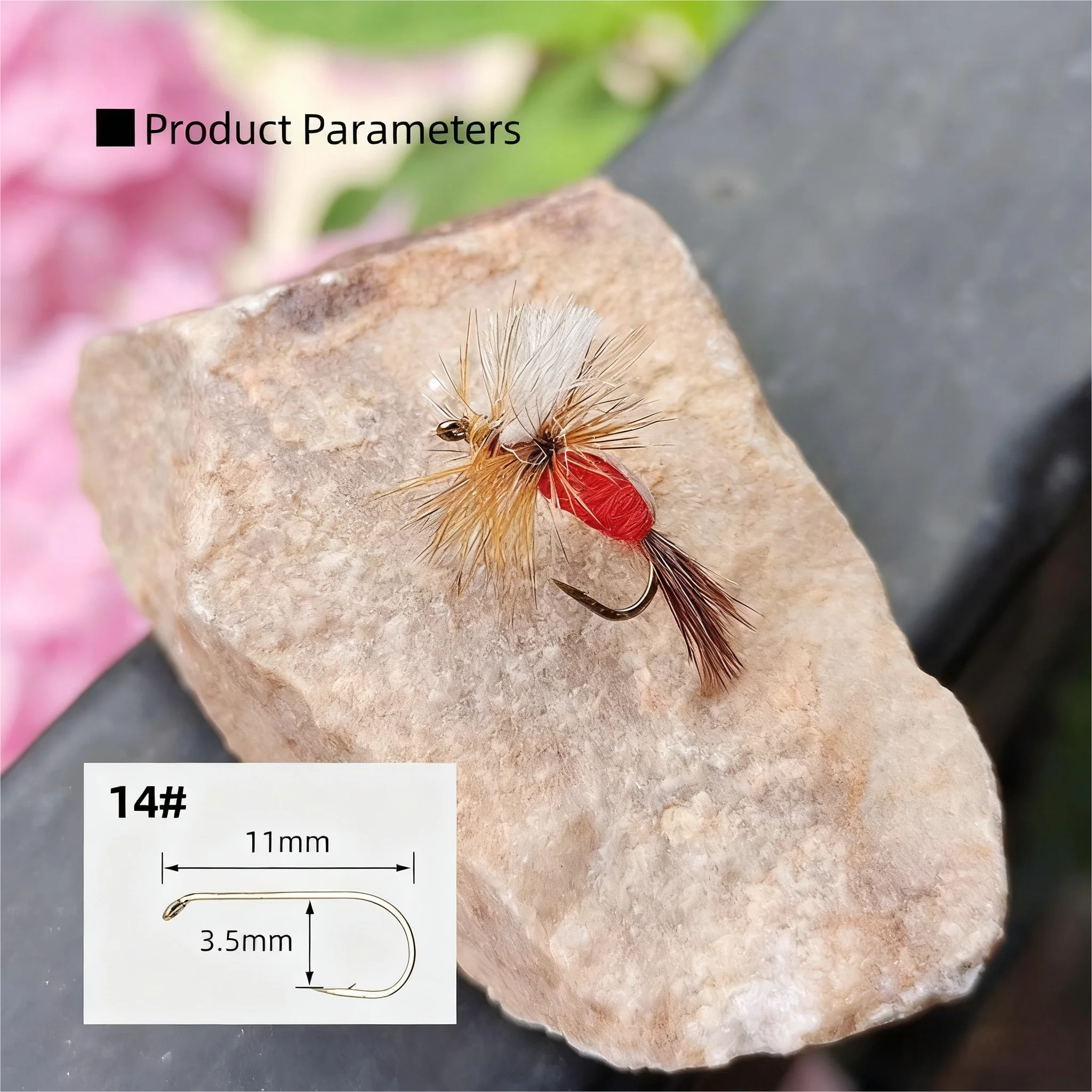Mosca seca jorobada roja para pesca en superficie del río trucha - imagen 4