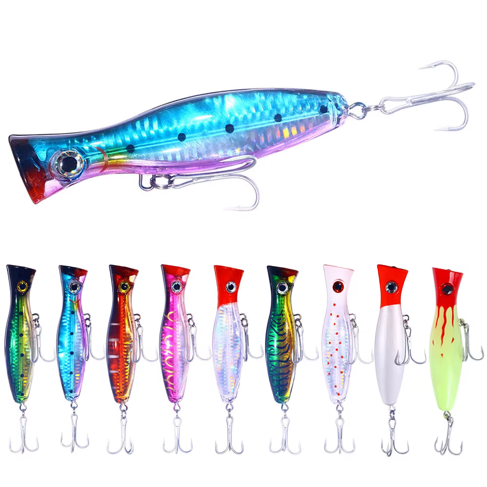 Señuelo Popper 12.5cm 41g – Anzuelos triples para carpa y lucio
