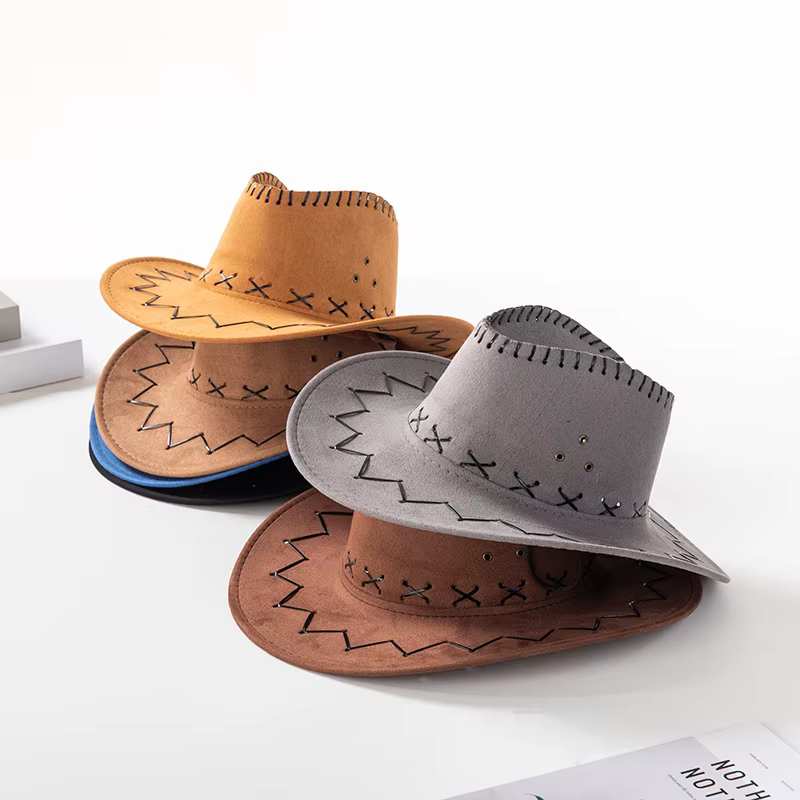 Sombrero Vaquero Western Ala Ancha – Gamuza Artificial Hombre y Mujer - imagen 4