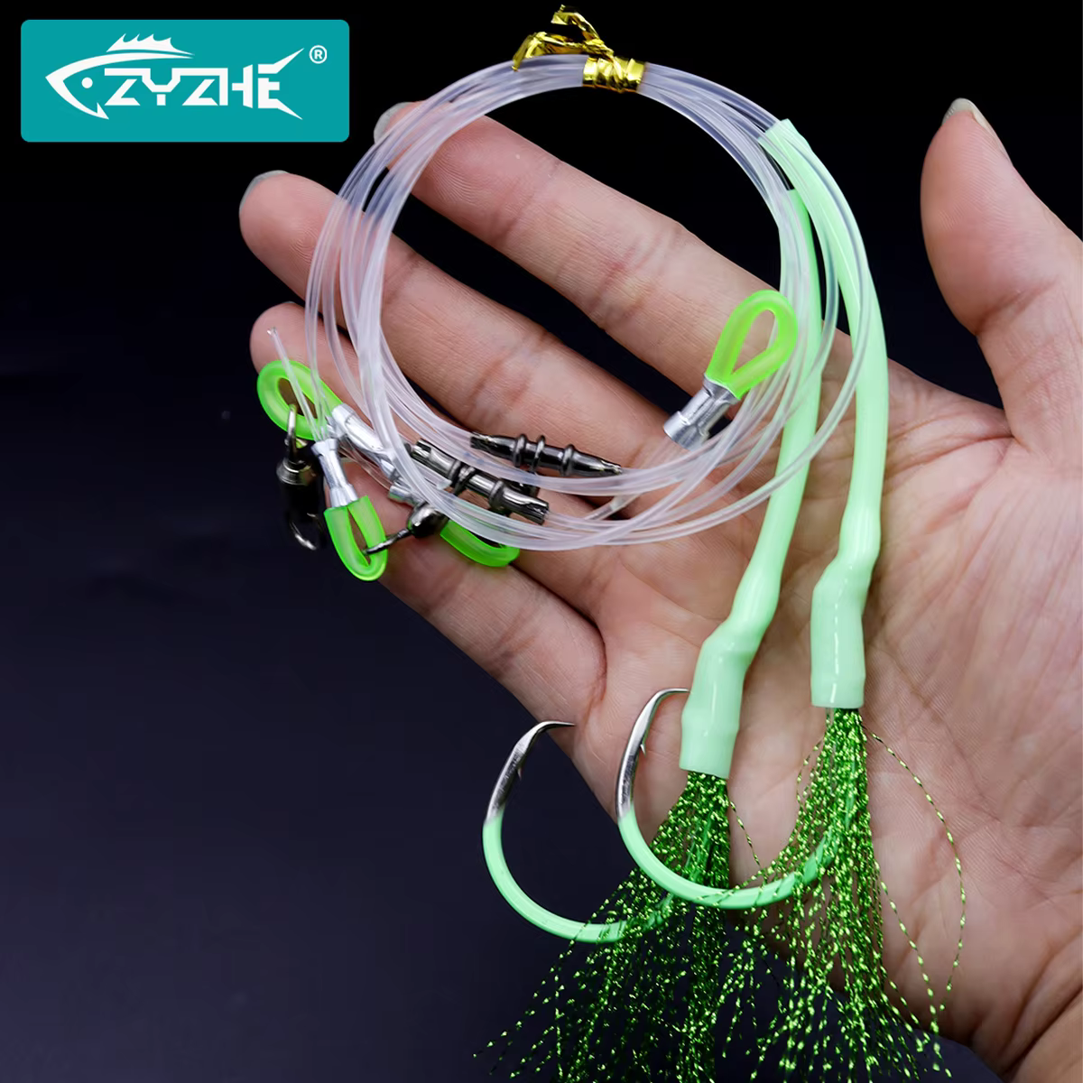 ZYZHE Pesca Bacalao Agua Salada – Tubo Luminoso y Anzuelo Circular - imagen 3