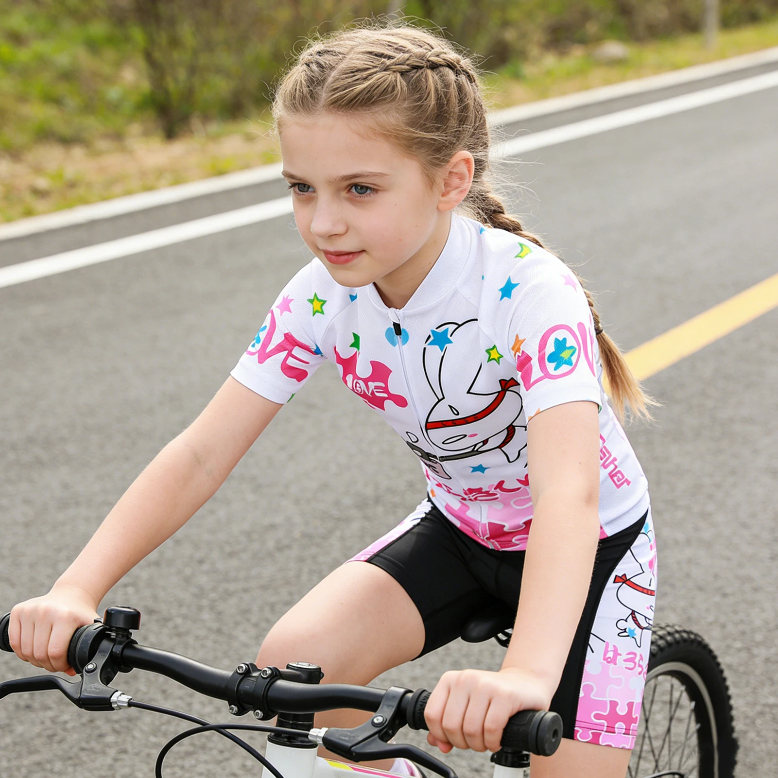 Maillot ciclismo infantil con pantalón MTB acolchado